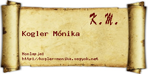 Kogler Mónika névjegykártya